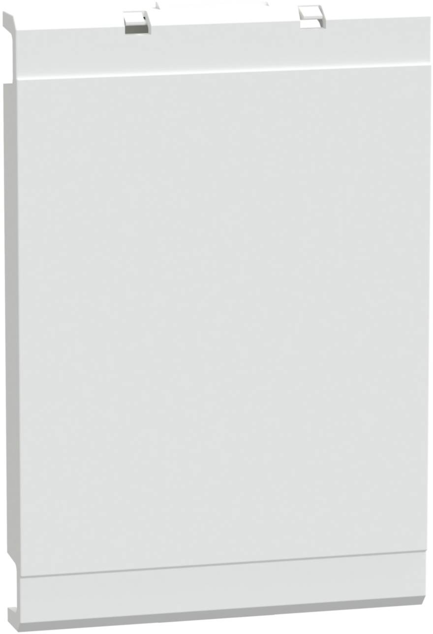 Un boîtier blanc rectangulaire, fixé au mur, doté de deux supports supérieurs, probablement un élément d'un placard ou d'un système d'étagères.