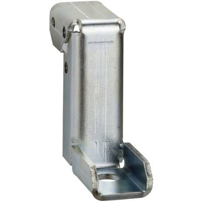 Coupleur de support métallique à corps rectangulaire et extrémité en U, adapté pour la connexion d'éléments structurels.