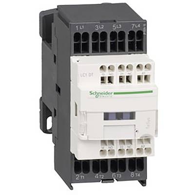 Un contacteur électrique de Schneider Electric, monté dans un boîtier noir, avec plusieurs bornes de connexion en haut et en bas.