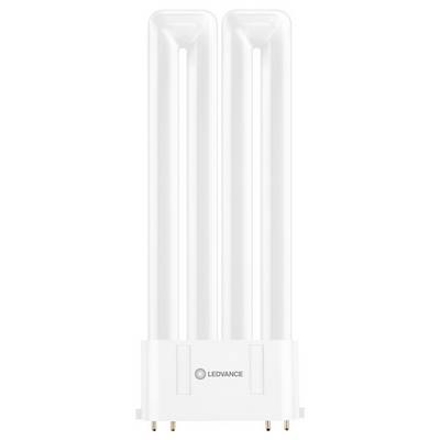 Une ampoule LED en forme de U avec des broches à la base, marquée de la marque « Ledvance ».