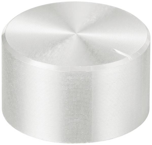 TRU COMPONENTS TC-11696456  Tête de bouton rotatif avec marquage argent (Ø x H) 23 mm x 13 mm aluminium, plastique 1 pc(s)