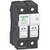 Disjoncteur bipolaire de Schneider Electric, modèle DF82, avec l'inscription '8,5 x 31,5' et le texte d'avertissement 'Ne pas utiliser sous charge'.