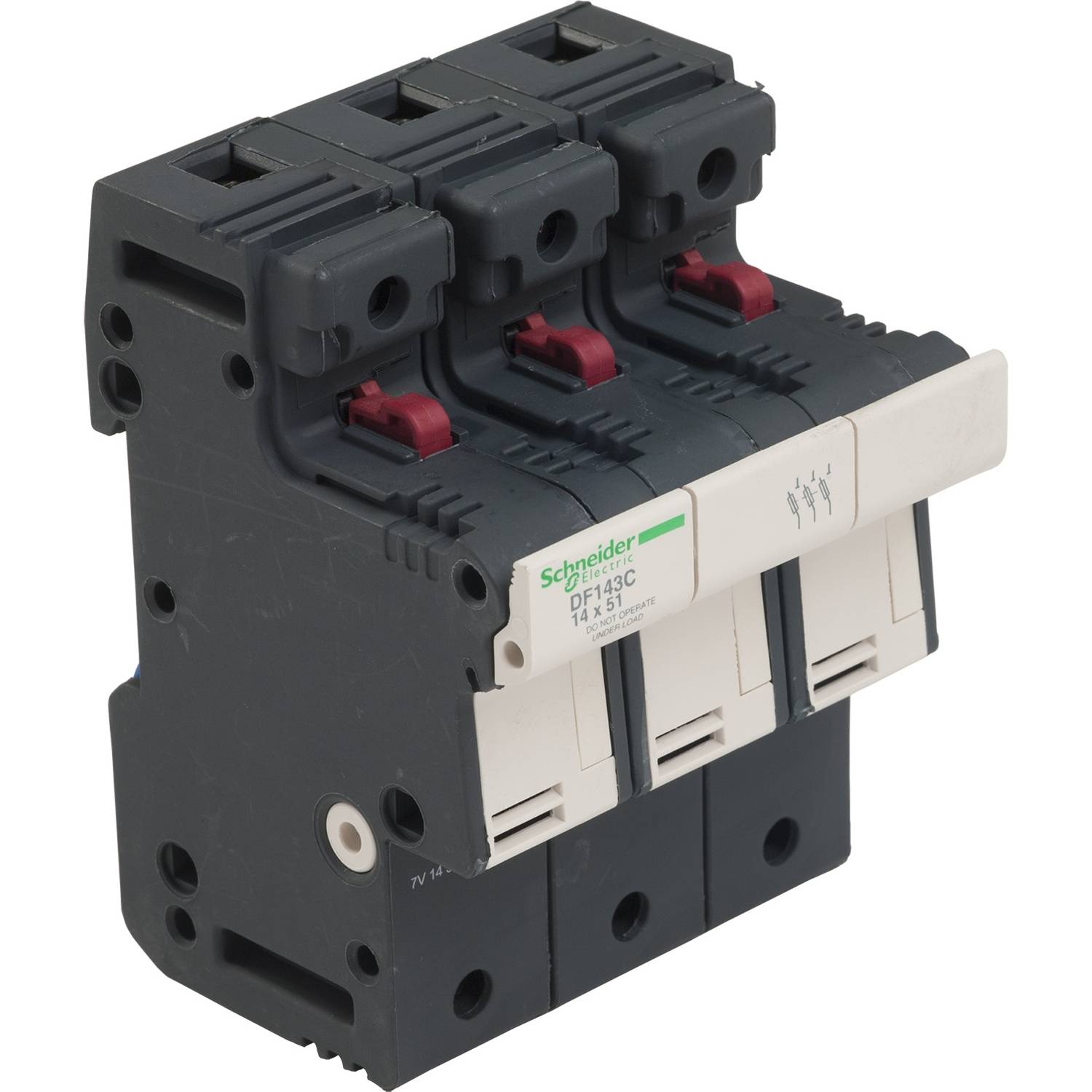 Un disjoncteur tripolaire pour la distribution électrique et la protection des circuits, principalement utilisé dans les environnements industriels.