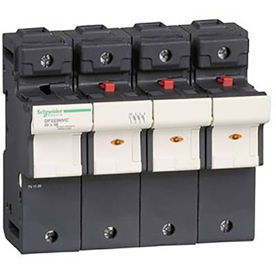 Un disjoncteur tétrapolaire Schneider Electric, modèle 'C60N Disjoncteur Miniature', utilisé pour protéger les circuits électriques.