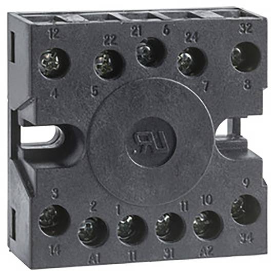 Connecteur électrique noir avec plusieurs bornes numérotées, adapté à différentes connexions de câbles.
