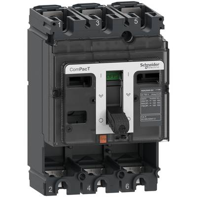 Un disjoncteur noir de marque Schneider Electric, modèle 'ComPacT', avec des marquages numériques de 1 à 6.