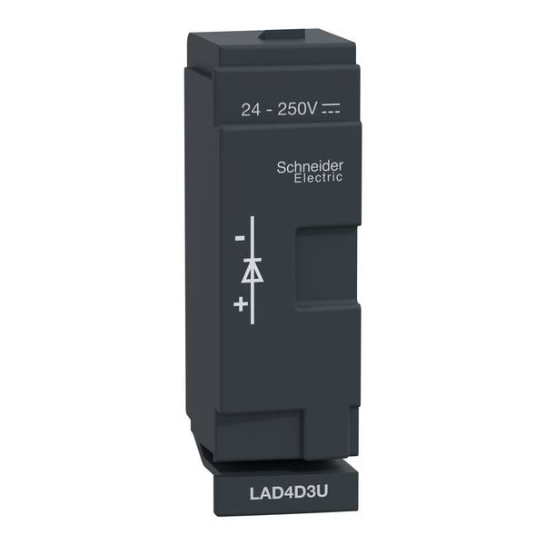 Schneider Electric LAD4D3U Module de commutation, diode roue libre, 24-250 VDC, pour D40A/D65A Accessoires pour petits distributeurs 1 pc(s)