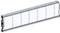 Un panneau radiateur long, rectangulaire, blanc avec plusieurs segments verticaux.