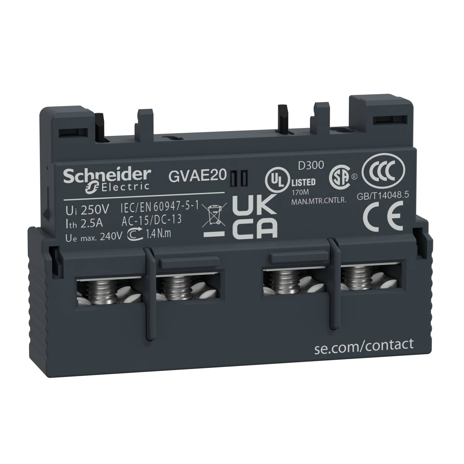 Schneider Electric GVAE20 Contact auxiliaire 2 NO (T) 10 pc(s)