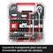 Coffret à outils Einhell avec 37 pièces, comprenant des clés et des embouts. Couvercle transparent pour une visibilité optimale du contenu.