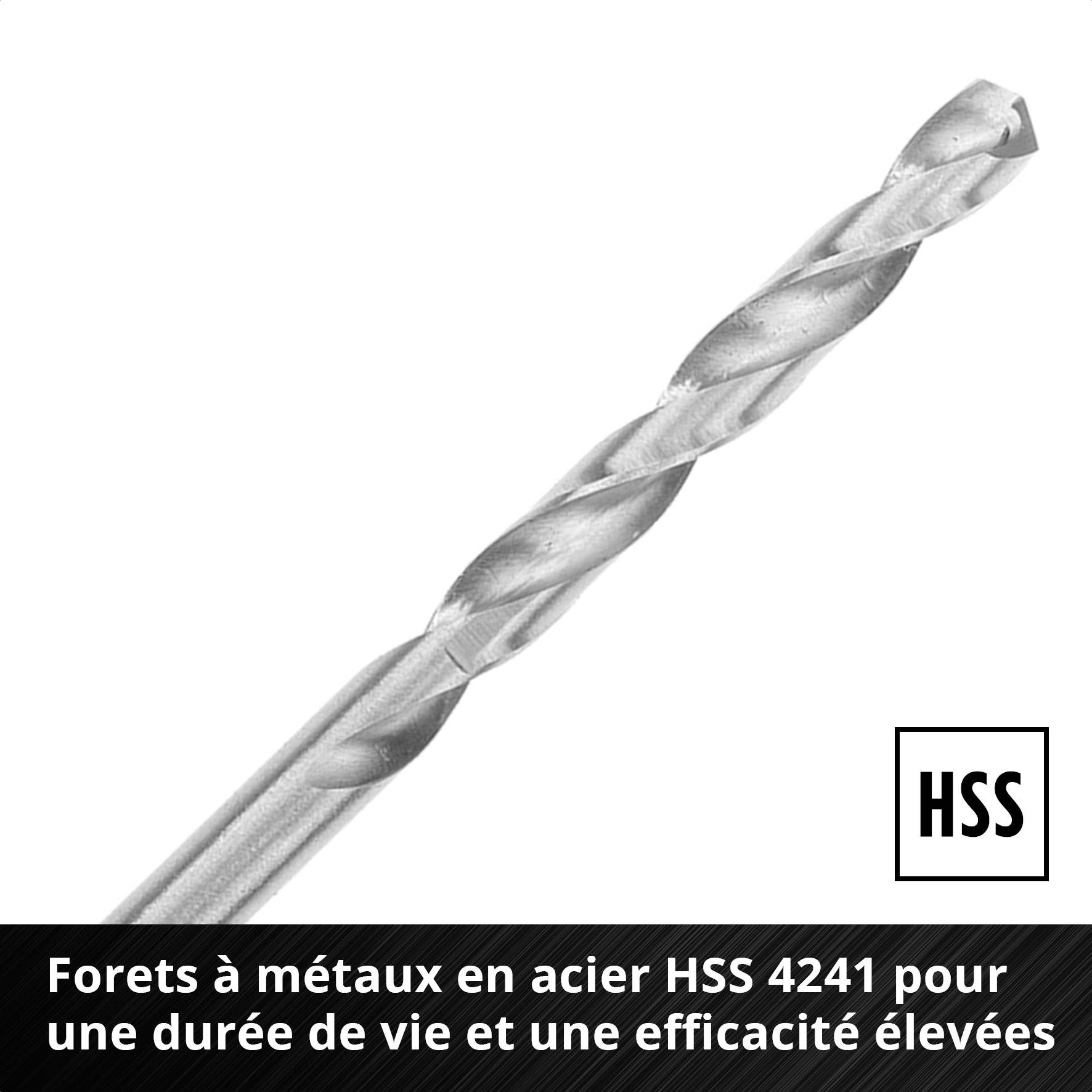 Forets en métal en acier HSS 4241, conçus pour une durée de vie prolongée et une haute efficacité.