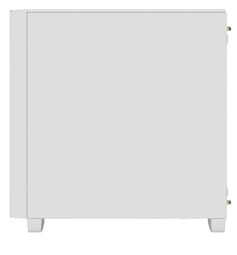 L'image montre la vue latérale d'un réfrigérateur blanc fermé. Aucun détail ou caractéristique de surface n'est visible.