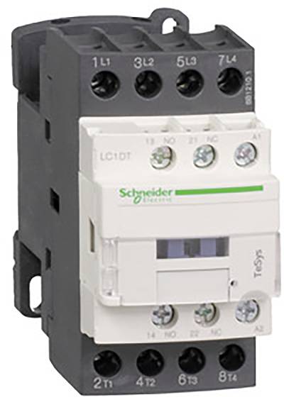 Disjoncteur de Schneider Electric avec plusieurs bornes à vis et des étiquettes sur la face avant.