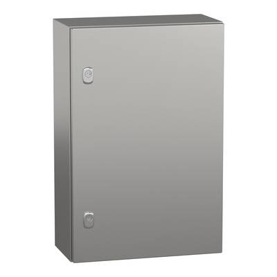 Armoire électrique métallique avec deux verrous sur la façade. Adaptée pour loger des composants électriques.