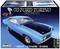 Kit de modèle réduit Ford Torino Cobra bleu des années 70 par Revell, échelle 1:25, recommandé à partir de 12 ans. Comprend des pièces de montage en plastique.