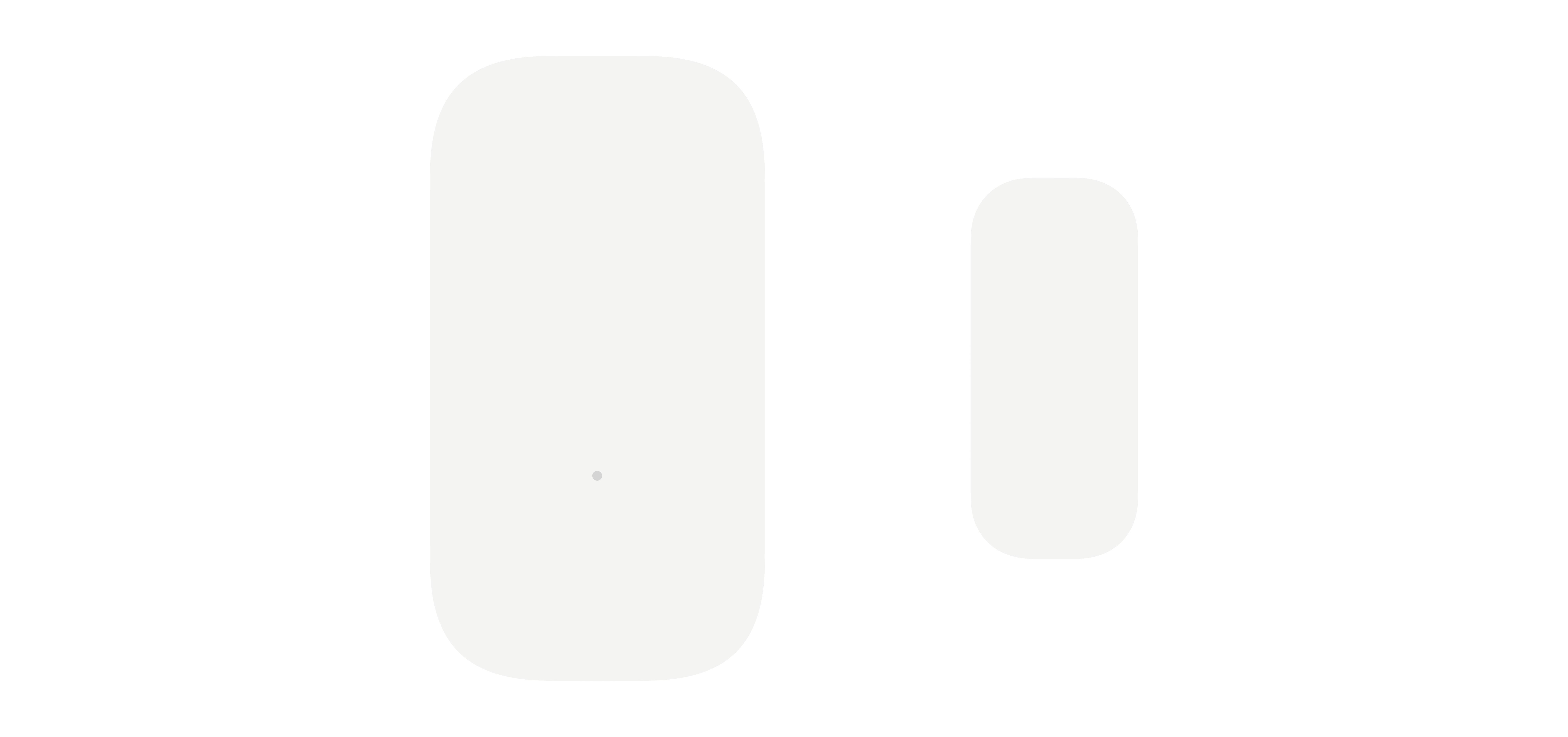 Un grand rectangle vertical à gauche d'un petit rectangle vertical sur un fond blanc.