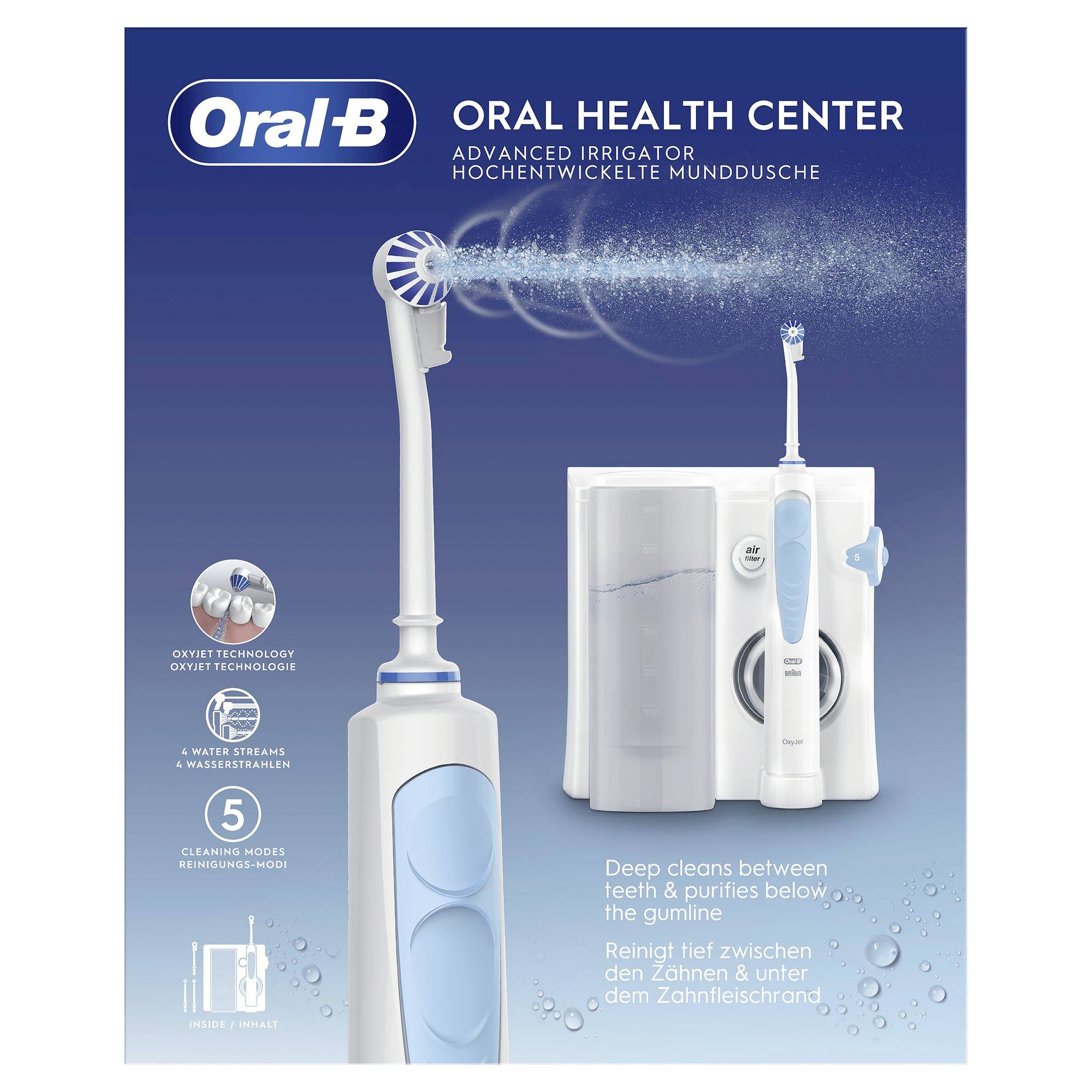 Système de nettoyage avec douche buccale Oxyjet Health Center JAS23-2