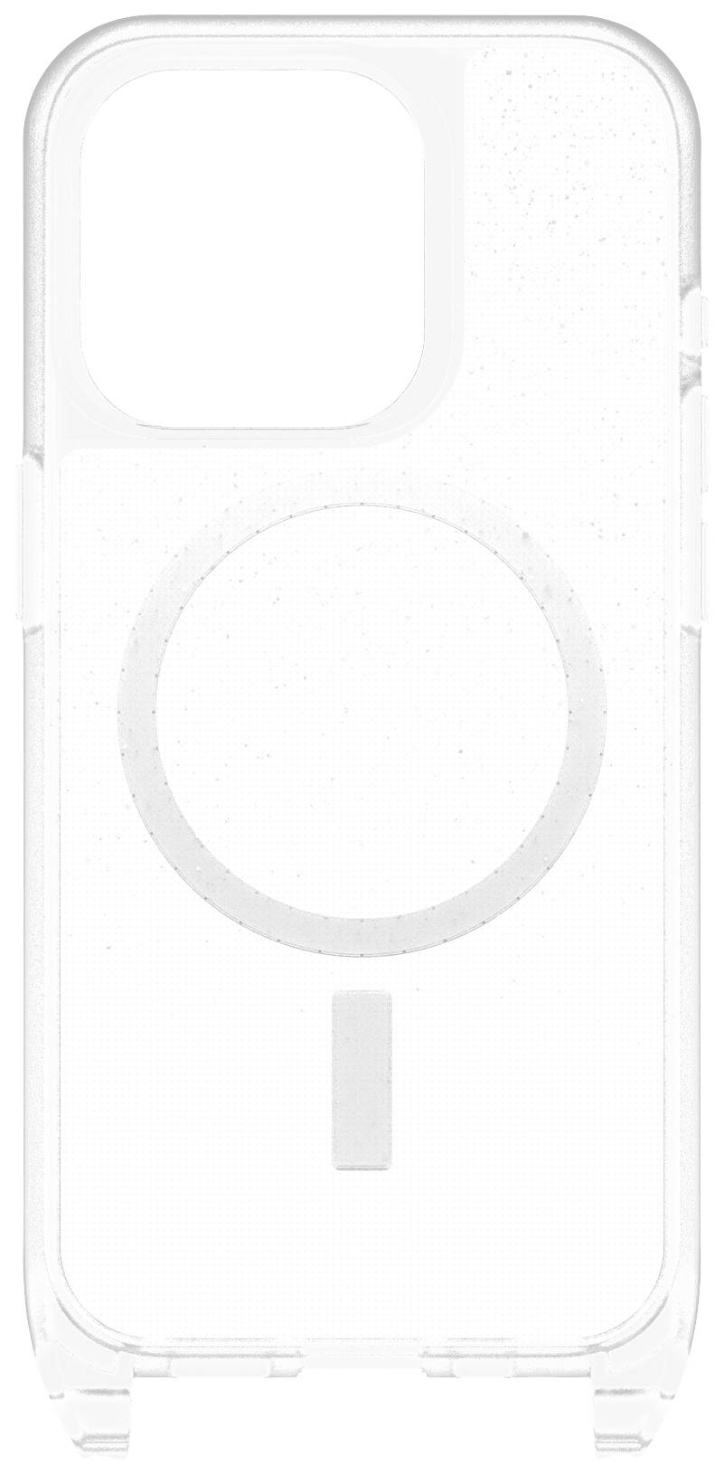 Coque de téléphone transparente compatible avec MagSafe, aimant circulaire au dos, adaptée aux modèles avec grande ouverture de caméra.