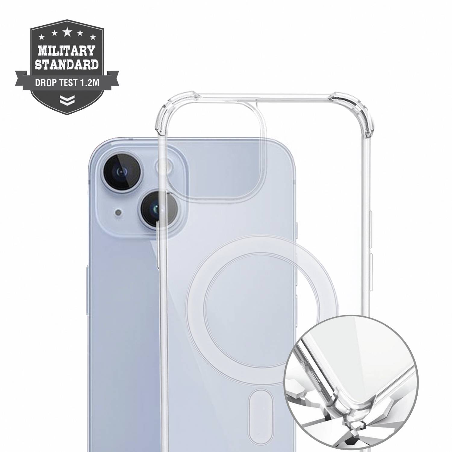 4Smarts Hybrid Case Ibiza Coque arrière Apple iPhone 15 transparent chargement par induction 540587-3