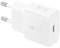 Chargeur USB blanc avec fiche européenne portant les inscriptions 'Super Fast Charging' et 'Energy Efficiency'.