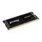 Module de RAM avec l'inscription 'Kingston Fury Impact DDR5', adapté pour les mises à niveau de portables. Principalement noir avec des contacts dorés.