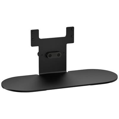 Accessoire de support de table noir avec large socle plat et support vertical, adapté pour la fixation d'appareils électroniques.