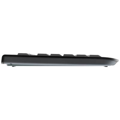 Vue latérale d'un clavier d'ordinateur avec des touches surélevées, montrant un design ergonomique pour le confort et la facilité d'utilisation.