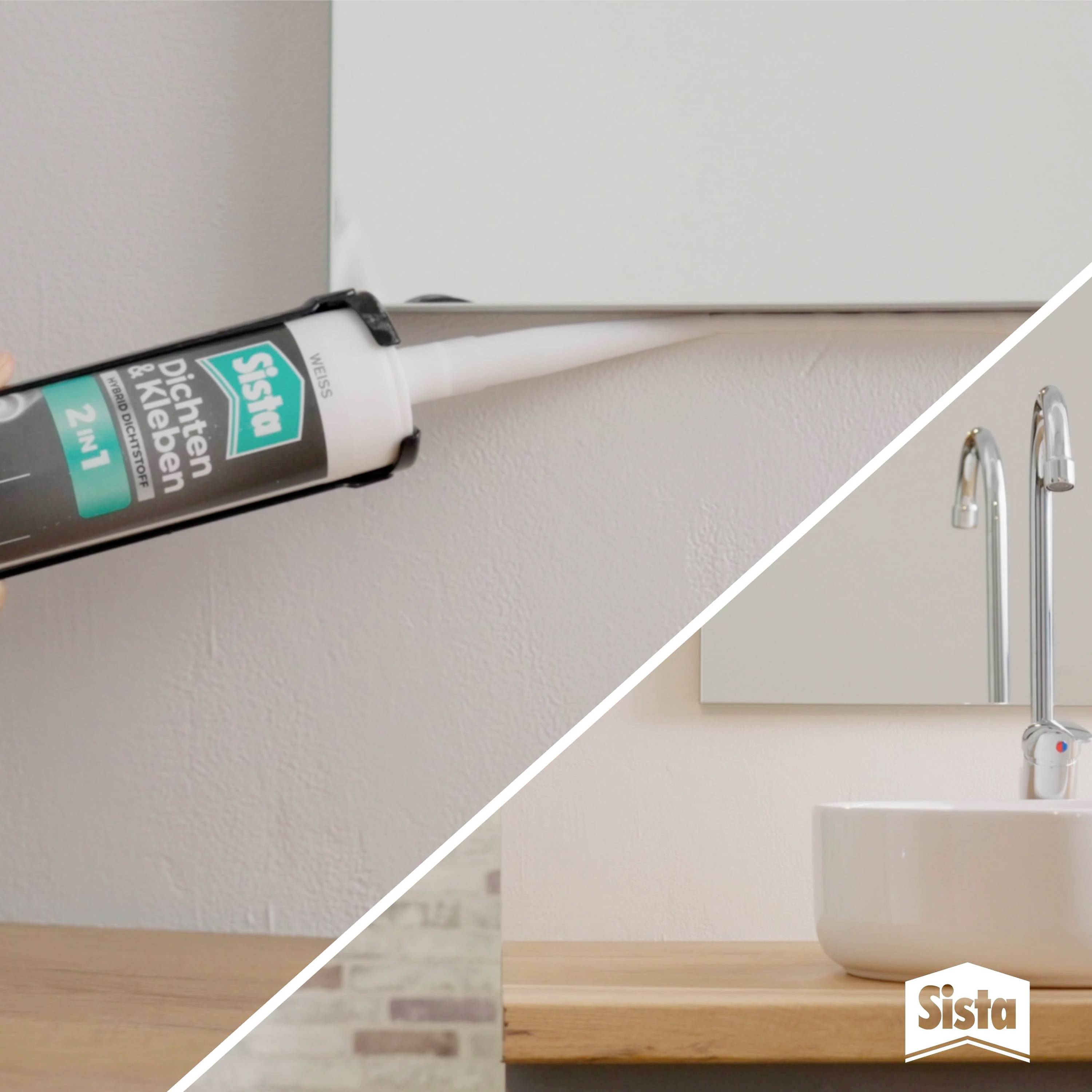 'Une main utilise un pistolet à silicone pour sceller une fissure dans le mur.'