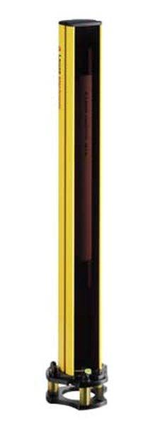 Un rideau lumineux de sécurité jaune avec façade noire, utilisé pour la surveillance de protection dans des applications industrielles.