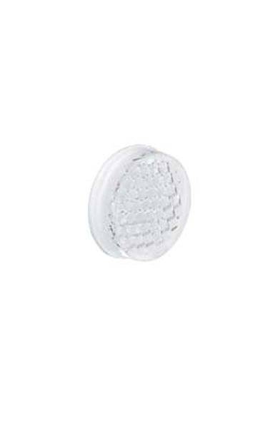 Une lampe LED ronde blanche avec un motif structuré en surface, adaptée aux espaces intérieurs.