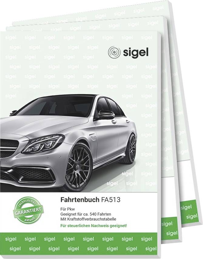 Sigel 513F3 DIN A5 portrait Carnet de route Nombre de pages: 64 vert, blanc 3 pc(s)