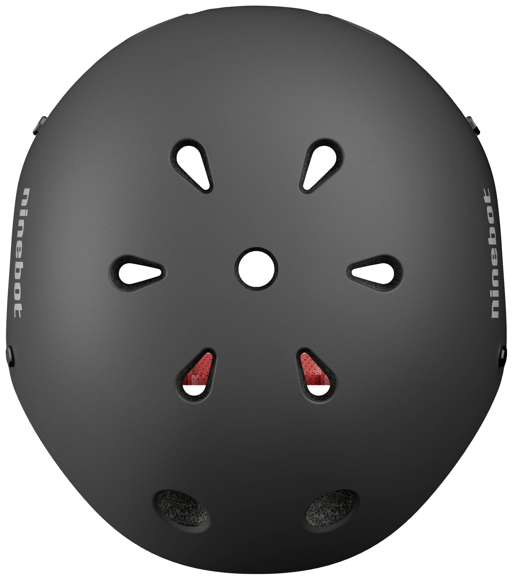 Casque de vélo noir avec six ouvertures de ventilation et l'inscription 'ninebot' sur le côté.
