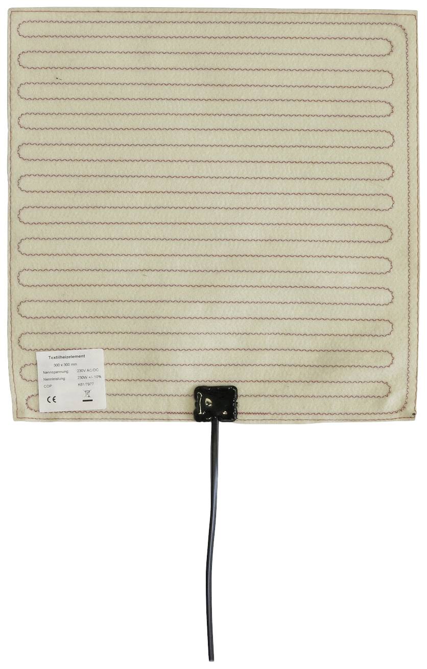 Un coussin chauffant rectangulaire avec des fils chauffants visibles et un câble électrique sur sa face inférieure.