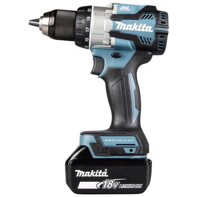Visseuse-perceuse sans fil en bleu et noir avec batterie lithium-ion 18V.