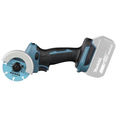 Un outil sans fil Makita bleu-noir avec une lame circulaire, adapté pour couper différents matériaux.