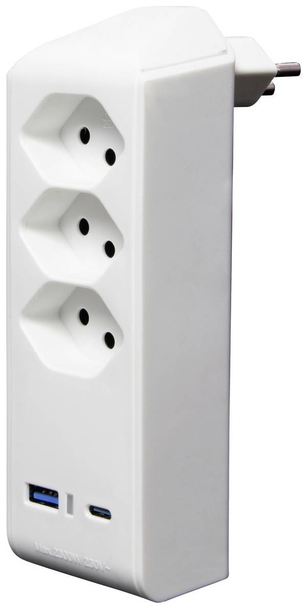Brennenstuhl 1508342213 Prise intermédiaire avec USB   blanc