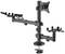 Un bras de moniteur réglable en métal noir avec plusieurs articulations et une pince de fixation pour bureau.