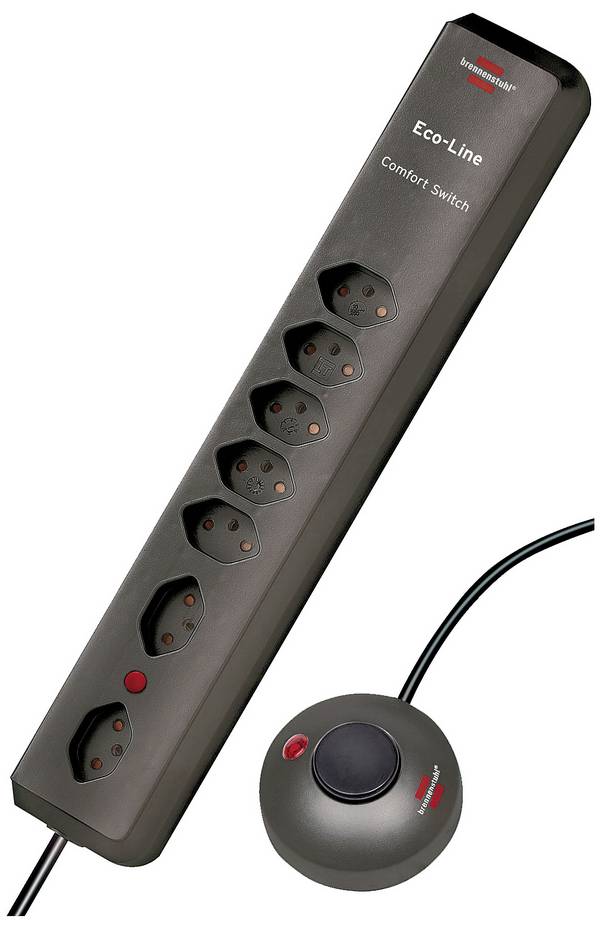 Bloc multiprise avec interrupteur Brennenstuhl 1159452616  anthracite fiche CH 1 pc(s)