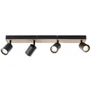 Brilliant Jello Wood G93071/76 Plafonnier à spot LED LED GU10 CEE: G (A - G) 4.5 W bois, noir