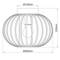 Dessin au trait d'une lampe ronde avec structure en fil métallique et ampoule visible. Dimensions : diamètre 300 mm, hauteur 230 mm, zone de fixation au plafond 125 mm.