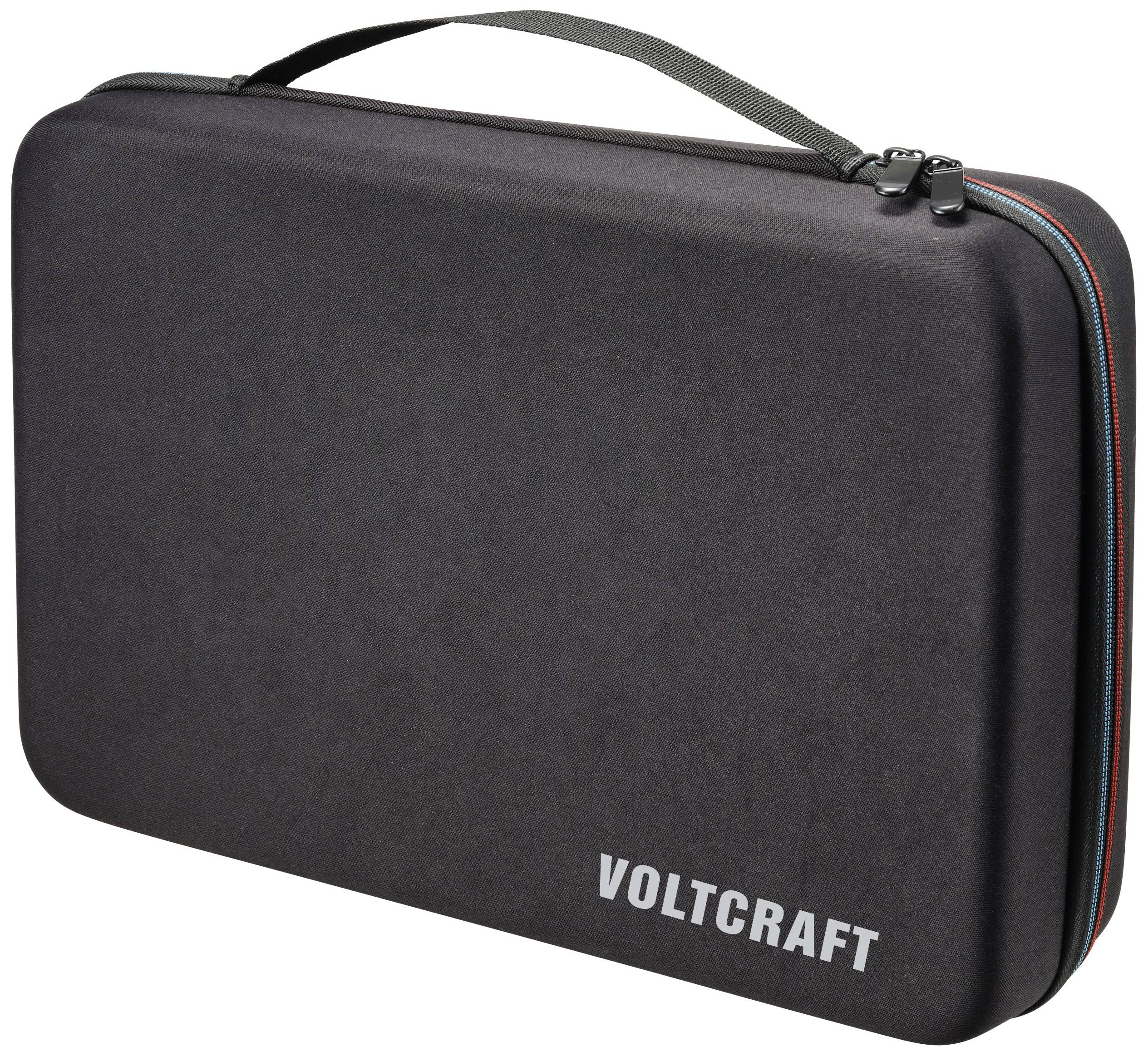 Valise rigide noire avec le logo 'VOLTCRAFT' sur la face avant.