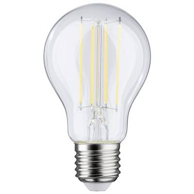 Une ampoule LED avec des filaments visibles et un culot métallique est représentée.