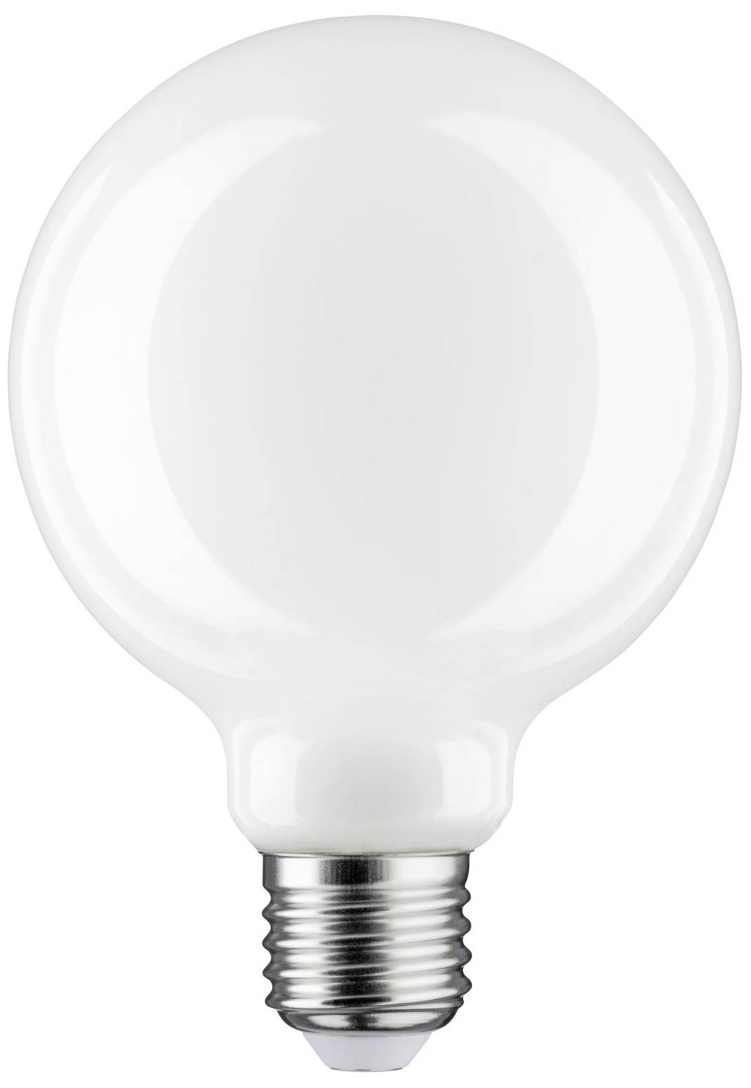 Une ampoule blanche à culot à vis E27, isolée sur un fond blanc, symbolise l'éclairage ou les économies d'énergie.