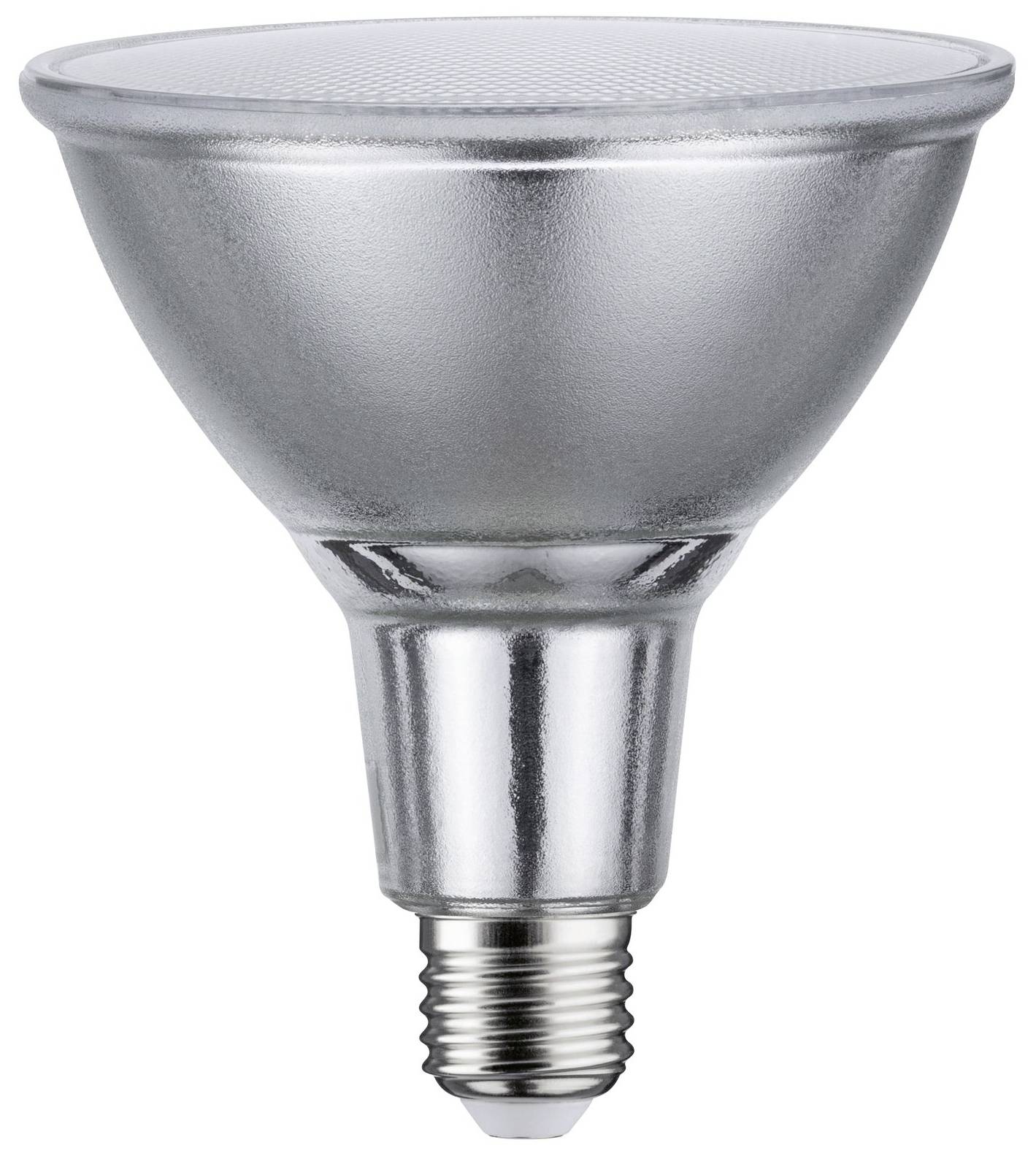 Une lampe réflecteur LED argentée à vis, adaptée pour une utilisation dans les luminaires domestiques.