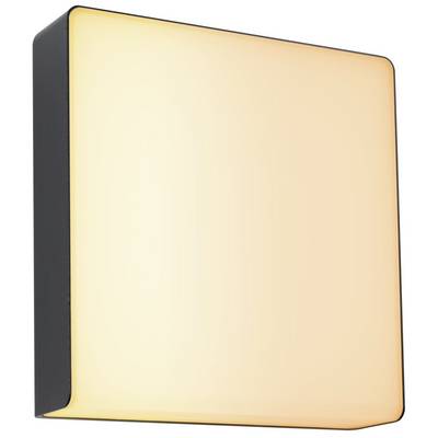 Un luminaire mural carré émettant une lumière blanc chaud, encadré d'un bord noir. Idéal pour un éclairage intérieur discret.