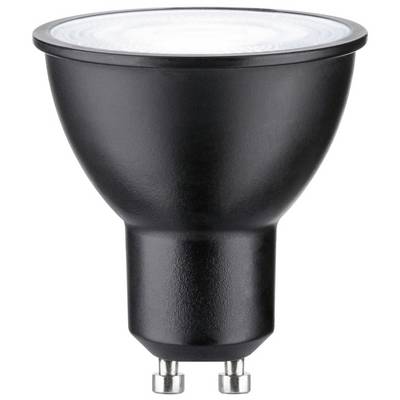 Une ampoule LED noire de forme GU10, adaptée pour l'éclairage de spots ou l'éclairage d'accent.