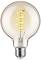 Ampoule à LED spirale avec filament apparent en verre transparent, émettant une lumière blanc chaud. Design moderne, idéale pour un éclairage décoratif.