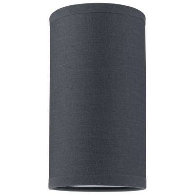 Abat-jour cylindrique noir, design moderne épuré, adapté à l'éclairage intérieur.