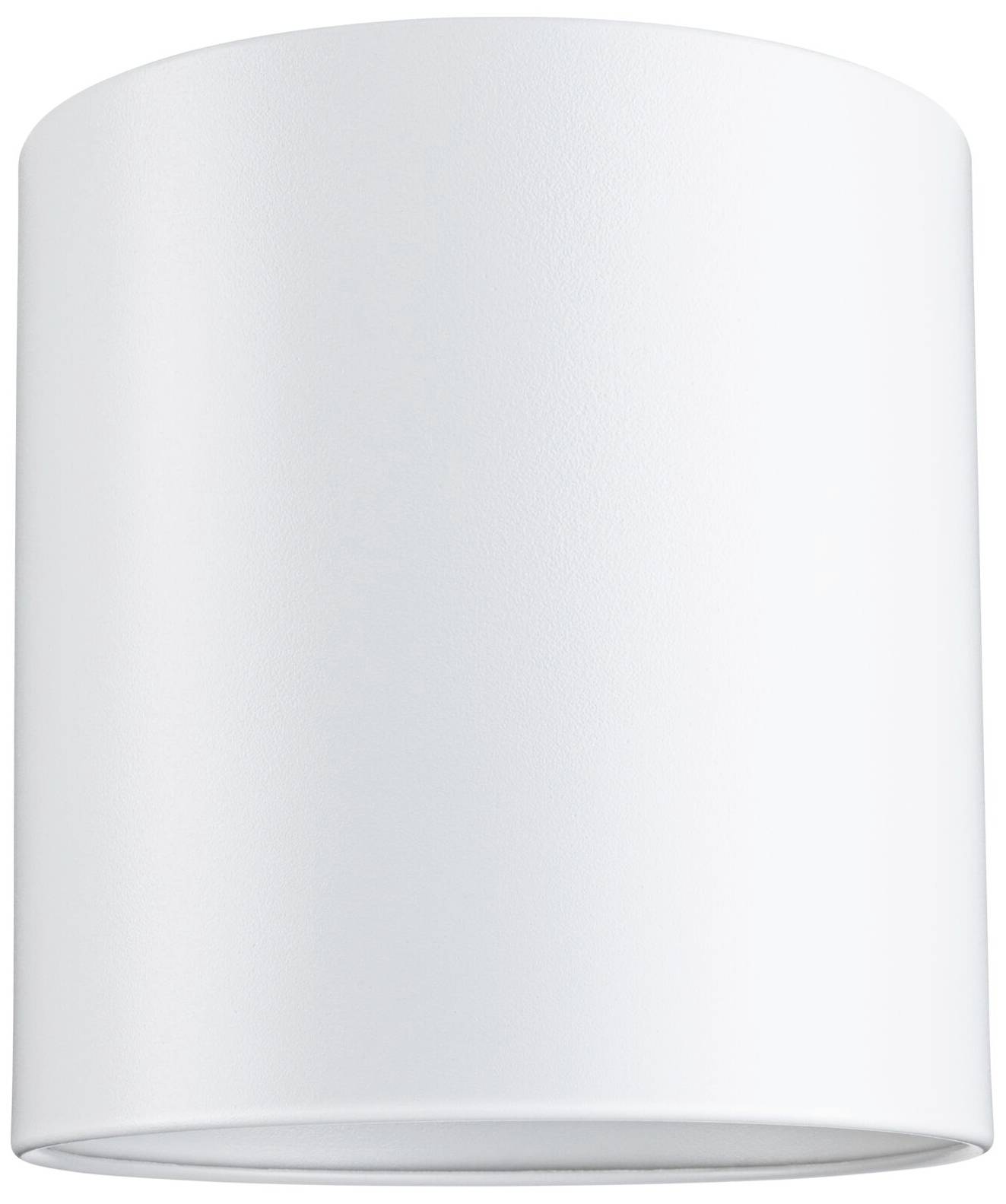 Luminaire de plafond cylindrique blanc à surface lisse, adapté aux espaces intérieurs modernes.