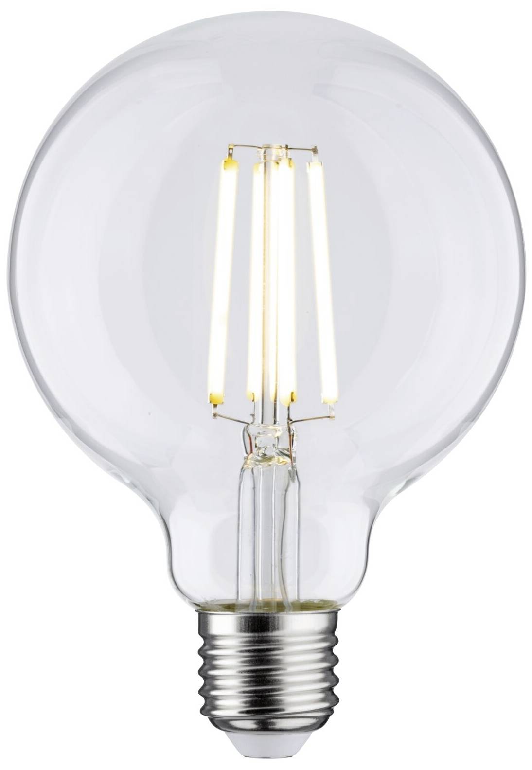 Une ampoule transparente avec un filament visible, non allumée.